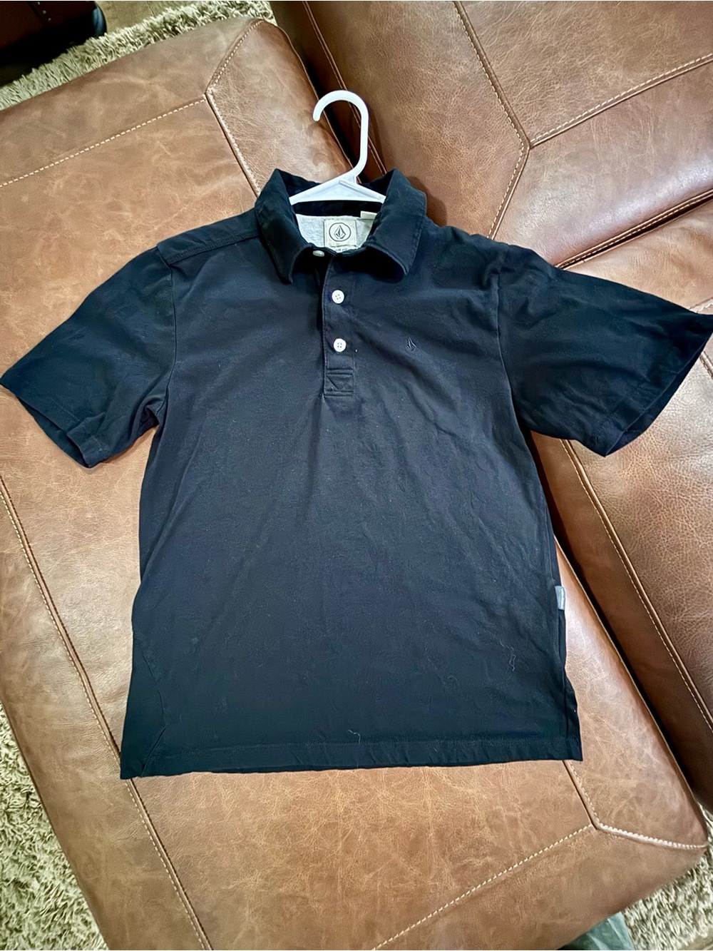 Big Boy Black Volcom Polo Shirt - M/10